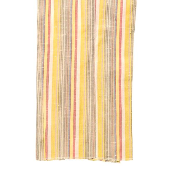 Mens Gurkha Pants 38 Yellow Pink Striped Cotton Trousers Straight Fit Flat Front - Picture 8 of 8